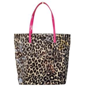 Kate Spade New York Leopard Print Daycation Bon Shopper Large Tote Pink Interior